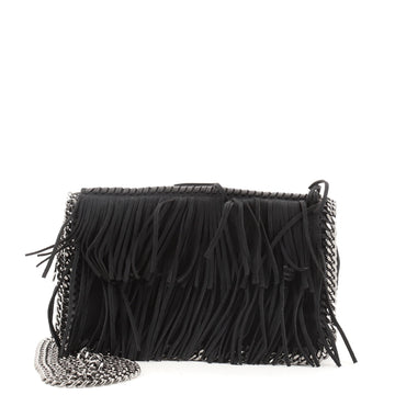 Stella McCartney Falabella Fringe Flap Crossbody Bag Suede Mini