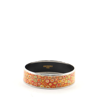 Hermes Bangle Bracelet Printed Enamel Wide