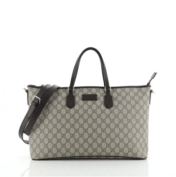 Gucci Convertible Zip Tote GG Coated Canvas Large