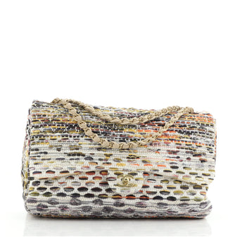 Chanel Coco Cuba Flap Bag Quilted Tweed Maxi