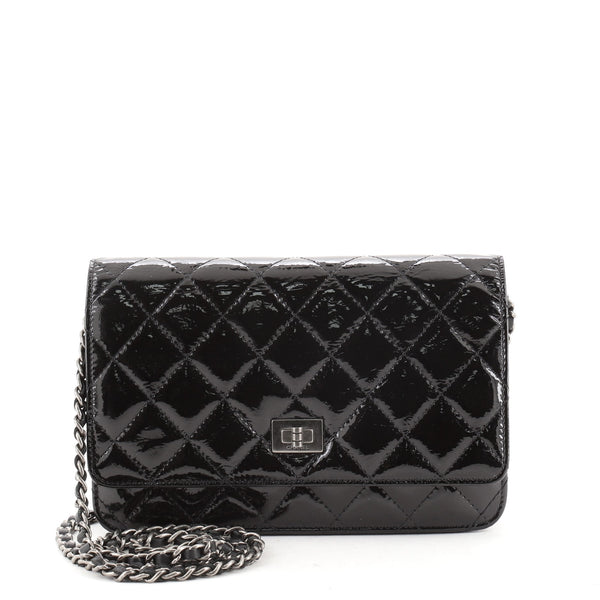Chanel Wallet On Chain Quilted Patent Leather Black - US