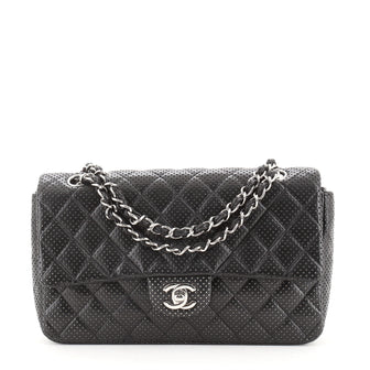 Chanel Classic Single Flap Bag Quilted Perforated Leather Medium