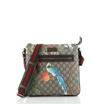 Gucci Front Zip Messenger Tian Print GG Coated Canvas Medium