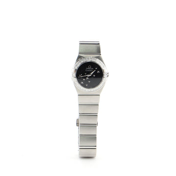 Omega Constellation Orbis Star Quartz Watch Stainless Steel with White Gold and Diamonds 24