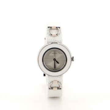 Gucci U-Play Quartz Watch Lizard with Stainless Steel 27