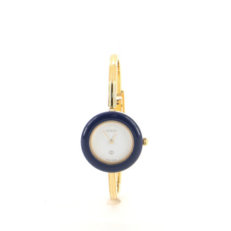 Gucci 1100 Interchangeable Bezel Bangle Quartz Watch Plated Metal with Plastic 26