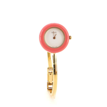 Gucci 1100 Interchangeable Bezel Bangle Quartz Watch Plated Metal with Plastic 26