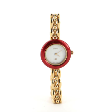 Gucci 1100 Interchangeable Bezel Quartz Watch Plated Metal with Plastic 26
