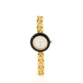 Gucci 1100 Interchangeable Bezel Quartz Watch Plated Metal with Plastic 26