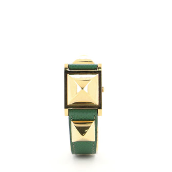 Hermes Medor Quartz Watch Plated Metal and Leather 23