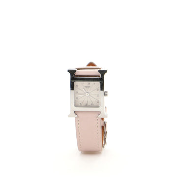 Hermes Heure H Quartz Watch Stainless Steel and Leather 21