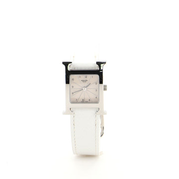 Hermes Heure H Quartz Watch Stainless Steel and Leather 21