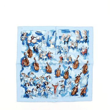 Hermes Concerto Pocket Square Printed Silk 42