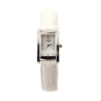 Longines DolceVita Quartz Watch Stainless Steel and Alligator with Diamond Markers and Mother of Pearl 16