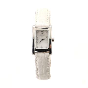 Longines DolceVita Quartz Watch Stainless Steel and Alligator with Diamond Markers and Mother of Pearl 16