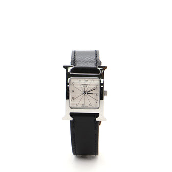 Hermes Heure H Quartz Watch Stainless Steel and Leather 21