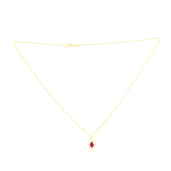 Tiffany & Co. Cluster Pendant Necklace 18K Yellow Gold with Ruby and Diamonds