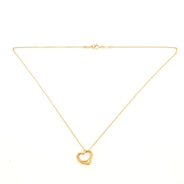 Tiffany & Co. Elsa Peretti Open Heart Pendant Necklace 18K Yellow Gold