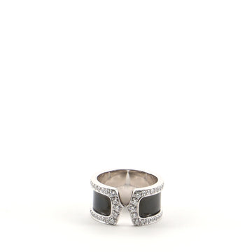 Cartier C de Cartier Ring 18K White Gold with Diamonds and Enamel