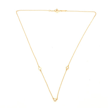 Tiffany & Co. Elsa Peretti Diamonds by the Yard 3 Stone Necklace 18K Yellow Gold and Diamonds