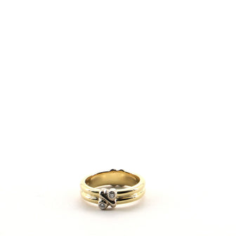 Tiffany & Co. Paloma Double Band Ring 18K Yellow Gold with Diamonds