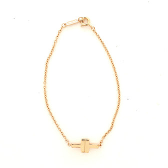 Tiffany & Co. T Single Chain Bracelet 18K Rose Gold