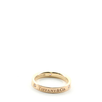 Tiffany & Co. Logo Band Ring 18K Rose Gold with Diamonds