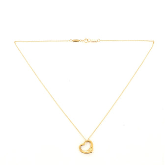 Tiffany & Co. Elsa Peretti Open Heart Pendant Necklace 18K Yellow Gold