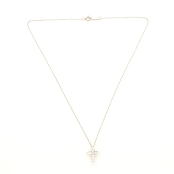 Tiffany & Co. Cross Pendant Necklace Platinum and Diamonds Small