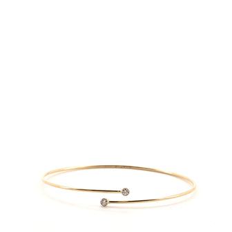 Tiffany & Co. Peretti Hoop Single-Row Bangle Bracelet 18K Rose Gold with Diamonds