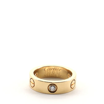 Cartier Love Band 3 Diamonds Ring 18K Yellow Gold with Diamonds