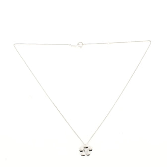 Celine Flower Pendant Necklace 18K White Gold
