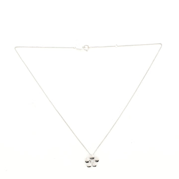 Celine Flower Pendant Necklace 18K White Gold