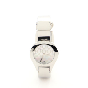 Gucci 6700L Buckle Quartz Watch Stainless Steel and GG Mother of Pearl 26