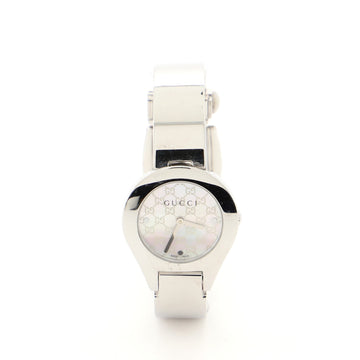 Gucci 6700L Buckle Quartz Watch Stainless Steel and GG Mother of Pearl 26