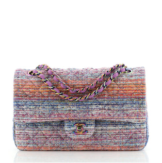 Chanel Classic Double Flap Bag Quilted Tweed Medium