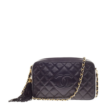 Chanel Diamond Camera Bag Quilted Leather Crossbody