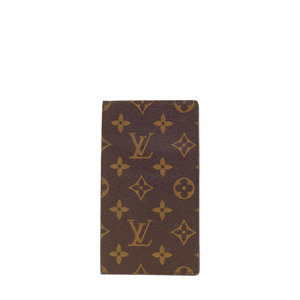 LOUIS VUITTON Checkbook Holder Monogram Canvas Wallet Brown