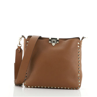 Valentino Rockstud Flip Lock Messenger Bag Leather Small