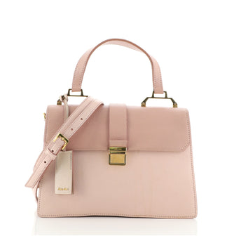 Miu Miu Bicolor Madras Convertible Compartment Top Handle Bag Leather Medium