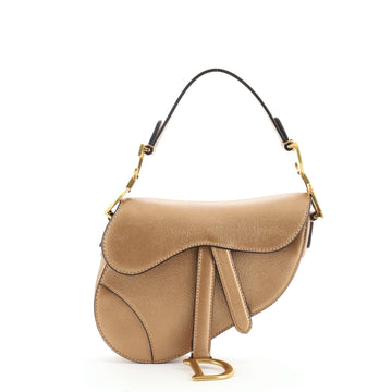 Christian Dior Saddle Handbag Leather Mini