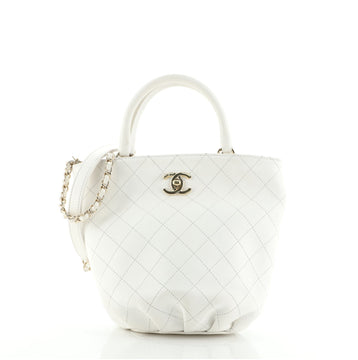 Chanel Chain Handle Bucket Bag Quilted Calfskin