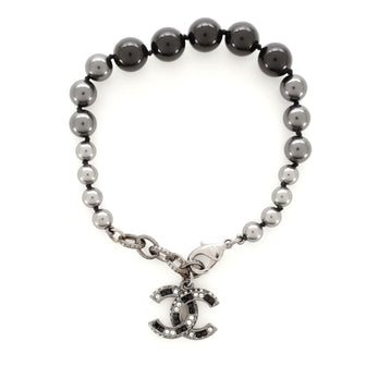 Chanel CC Beaded Glass and Crystal Embellished Metal