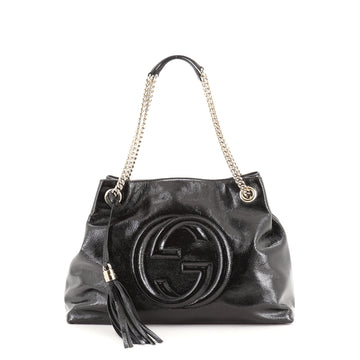 Gucci Soho Chain Strap Shoulder Bag Patent Medium