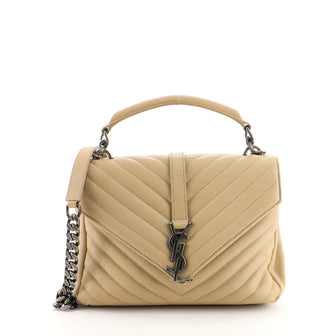 Saint Laurent Classic Monogram College Bag Matelasse Chevron Leather Medium