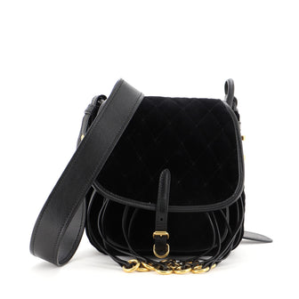 Prada Corsaire Shoulder Bag Quilted Velvet with Calfskin Small