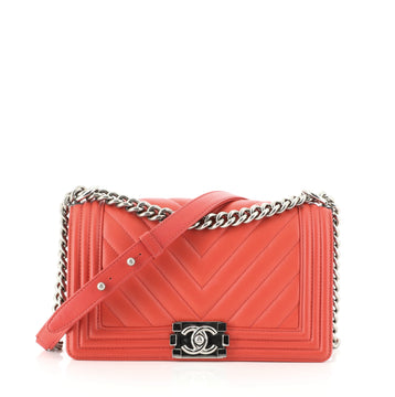 Chanel Boy Flap Bag Chevron Lambskin Old Medium