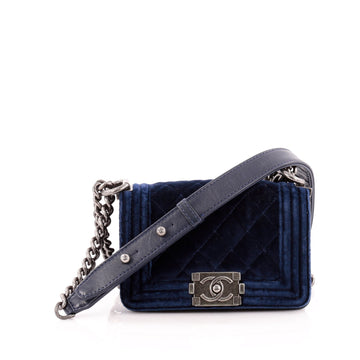 Chanel Boy Flap Quilted Velvet Mini