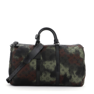 Louis Vuitton Keepall Bandouliere Bag Limited Edition Camouflage Monogram Nylon 50