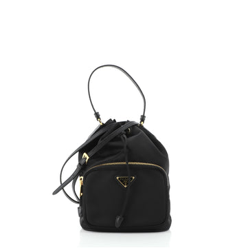 Prada Drawstring Bucket Bag Tessuto Small